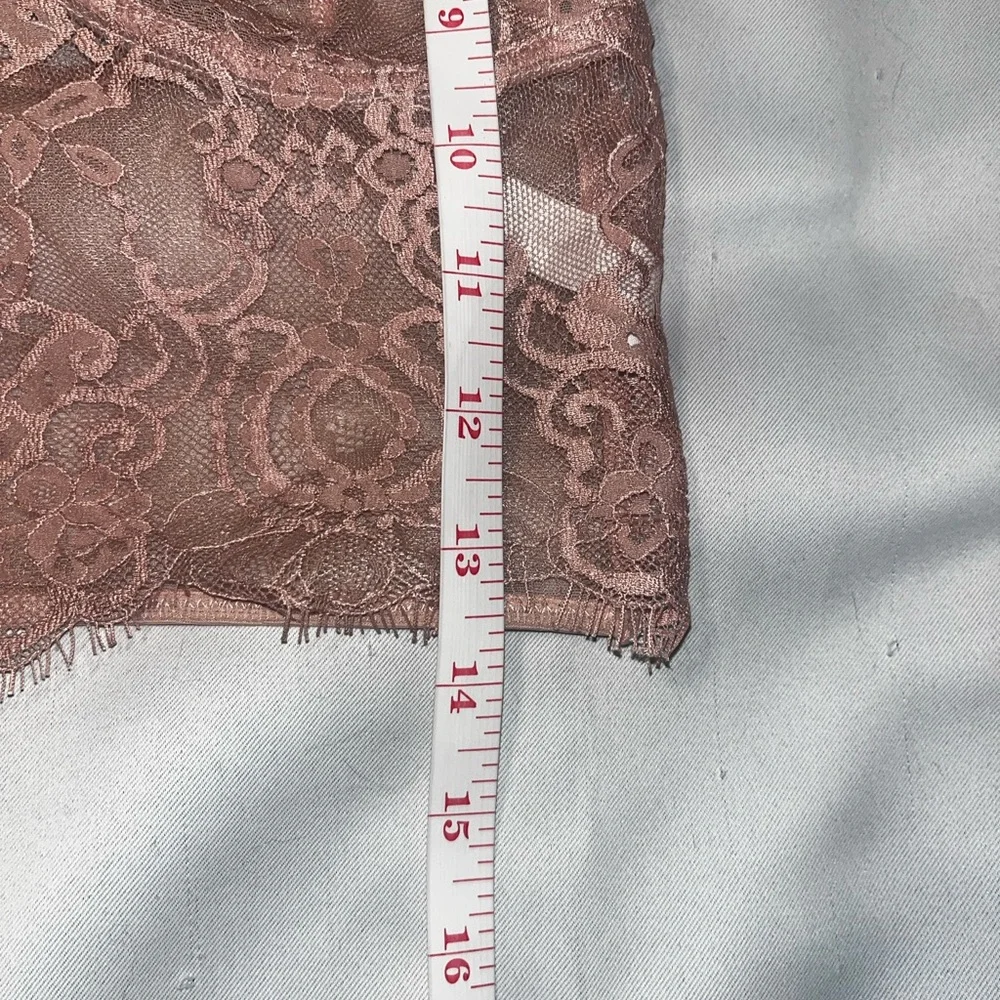 Lace Sheer Bralette With Attached Choker Dusty Rose Pink Color Size Small - Picture 9 of 10
